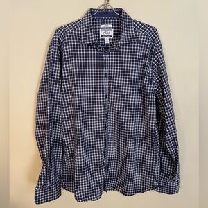 NWOT Jos. A Bank 1905 Navy Stretch Tailored Fit Checkered Button Down Large